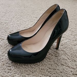 L.K. Bennett Sledge Black Patent Platform Courts